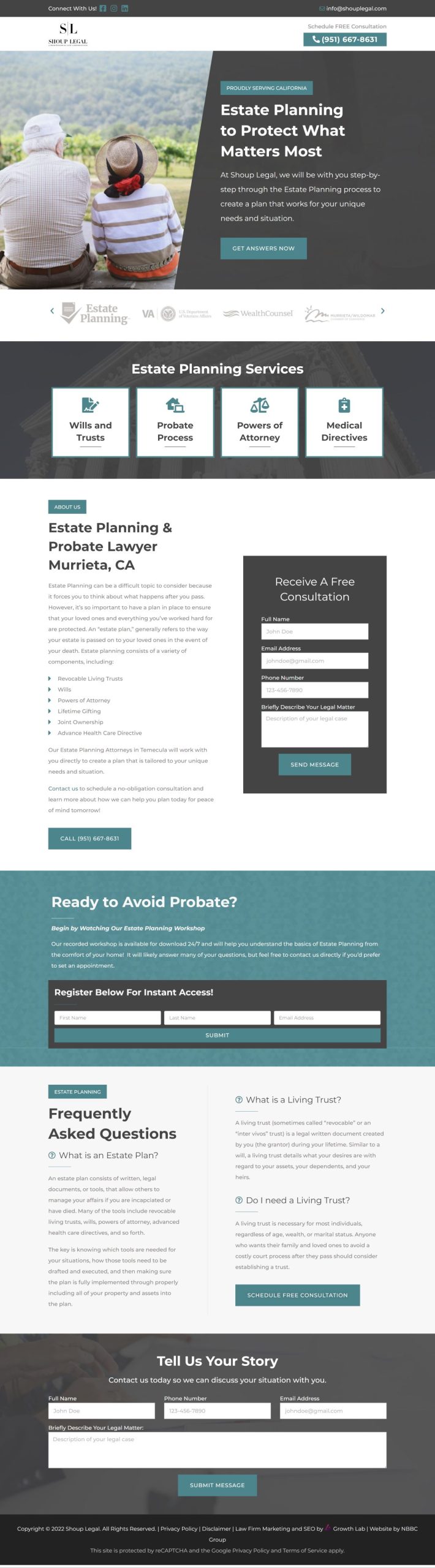 Shoup Legal PPC Landing Page