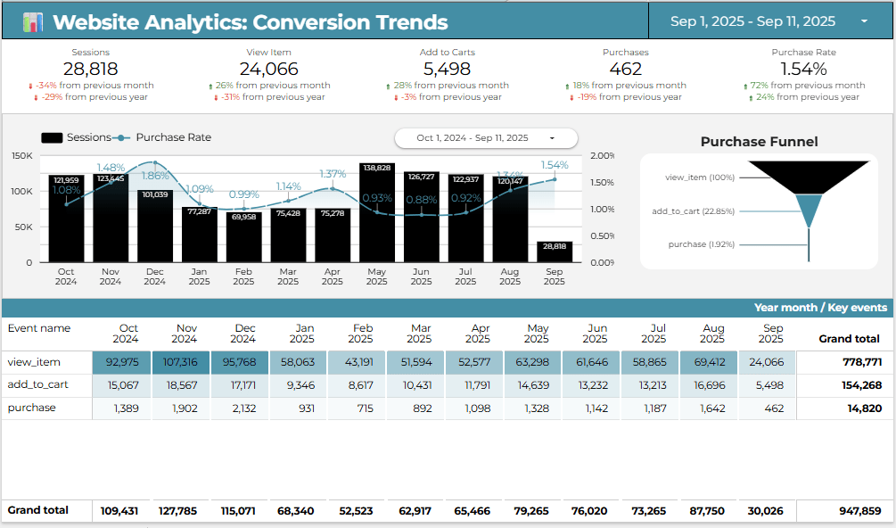 Website Analytics Conversion Trends